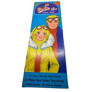 Vintage 1974 Sun Valley Barbie & Ken Paper Dolls Whitman 31-Piece Wardrobe Inclu